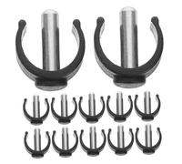 Hoement 12pcs Crutch Clamp C-Clip Pin Locks for Walking Cane Attachments for Mobility Aid for Trekking Poles and Walking Sticks