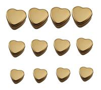 Hoement 12Pcs Heart-shaped Tinplate Candy Boxes Portable Biscuit Storage Tins for Wedding Christmas Party Favors Gold Cookie Containers for Small Treats and
