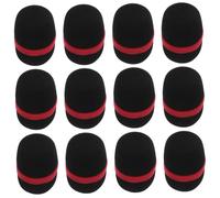 Hoement 12PCS Microphone Sponge Covers Windproof Splash-resistant Protective Sleeves for Handheld Mics Noise Reduction Pop Filter for Ktv Recording Live Streaming Interviews