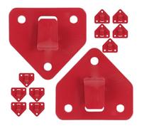 Hoement 12Pcs Red Fire Extinguisher Mounting Brackets Wall Hooks Triangular Fire Safety Holder for Home and Office Installation