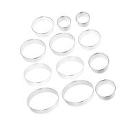 Hoement 12pcs Stainless Steel Round Cake Ring Mold Set with Fluted Edge Seamless Mousse Cake Rings for Baking Desserts Pastries and Chocolate Mousse Versatile for Home and Festival Use
