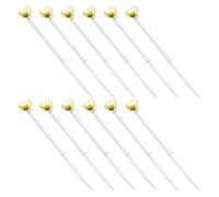 Hoement 12pcs Valentines Day Heart Ballpoint Pens Metal Retractable | Refillable White Pen Set, Elegant Cute Style for Sketching Diary Entries and Party Favors