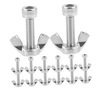 Hoement 14pcs Metal Bat Pins Set with Bolts and Wing Nuts for Pottery Wheel Head Replacement Stainless Steel Pottery Tools Kit for Throwing Wheel Bats Ceramic Craft Accessories