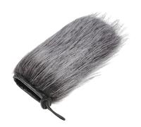 Hoement 15Cm Grey-White Furry Microphone Windscreen Muff Cover, Windproof Mic Wind Cover for Interview Recording, Soft Faux Fur Pop Filter Compatible with Studio Outdoor Use