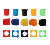 Hoement 15pcs Microphone Accessory Set with Foam Windscreens, Anti-roll Stabilizing Rings, and Bottom Covers, Mixed Colors, Suitable for Handheld Mic Protection and Noise Random Color
