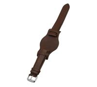 Hoement 18mm Leather Watch Strap with Portable Installation and Anti-metal Allergy Features, Simple and Delicate Design Coffee Colour Watch Wristband for Classic 70s Style