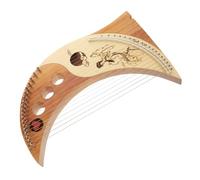 Hoement 19-string Wooden Lyre Harp with Retro Moon-shaped Soundbox Handheld Lyre Harp Musical Instrument for Adults and Children Ancient Style for Music Education and Performance Random Random Color
