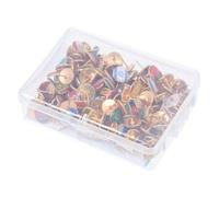Hoement 194pcs Push Pin Map Tacks Message Board Tacks Steel round Fasten Securely Protects from Puncture Holding Photos on Whiteboards Office Work