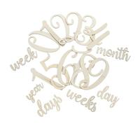 Hoement 19pcs Wooden Cards for Newborn Photography Monthly Growth Signs Cute Wood Props for Recording Special Moments