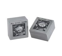 Hoement 1pair Boy Girl Growth Keepsake Box Teeth and Fetal Hair Memorial Case Cute Bear Design for Parents Cherish Childhood Memories