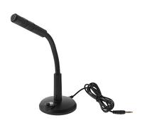 Hoement 1Pc Adjustable Desktop Microphone for Live Streaming Interface Plastic Mic with Stable Base for Gaming Meetings and Voice Chat Black