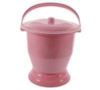 Hoement 1PC Portable Spittoon with Lid Handheld Pee Bucket for Elderly Easy to Clean Urine Pot with Cover Practical Nighttime Use Chamber Pot