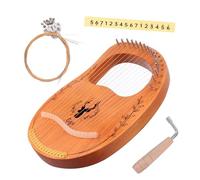 Hoement 1set String Lyre Harp Portable Wooden Musical Instrument for Beginners Warm Polished for Relaxation and Performance