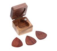 Hoement 1set Wooden Guitar Picks Boxed Plectrums Ergonomic Folk Guitar Picks Wooden Case Lightweight Design for Easy Carrying and Sharing for Musicians and Enthusiasts