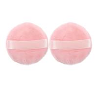 Hoement 2 Pcs Soft Velour Powder Puff Makeup Sponges for Face and Blusher, Cotton Material, Safe to Skin, for Home and Travel Use