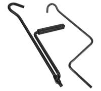 Hoement 2 Pcs Steel Jack Pole Lever Handle with Easy Mount and Easy to Use Features, Black Hand Jack Tool for Automotive Tire Lifting and Repair Tasks