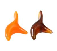 Hoement 2 Pcs Thai Reflexology Foot Massage Stick Tools for Soles and Legs Reusable Massager Stimulates Circulation Relieves Tension Easy to Clean Yellow and Amber Colors