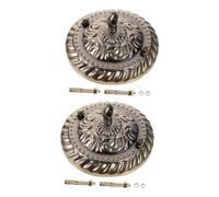 Hoement 2 pcs Vintage Metal Pendant Light Canopy with Hooks Decorative Ceiling Light Plate for Chandeliers and Pendant Fixtures Sturdy Antique-Style Cover Plates for Home Lighting