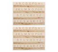 Hoement 2 Pcs Wooden Braille Letter Boards with Carved Raised Dots, Braille Teaching Tools for Blind Beginners, Alphabet and Number Tracing Boards for Visual Impairment Random Color