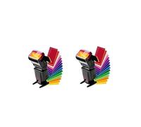 Hoement 2 Set Camera Flash Colour Filters Gel Kit with 12 Colour Temperature Options, Lightweight Plastic Material, Compatible with Most Flash-strobes, for Photography by Professional