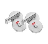 Hoement 2 Set Stainless Steel Toilet Door Handle with Clear Vacancy Occupied Indicator Privacy Lock for Public Restrooms Quick Installation Latch for Mall School Airport Partitions