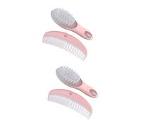 Hoement 2 Sets Baby Bath Brush Comb Set Newborn Care Kit Massage Comb Gentle on Baby's Hair Anti-static Promotes Brain Development Easy to Clean