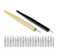 Hoement 2 Sets Comic Dip Pens with Replaceable Nibs and Wood Nib Holders for Manga Illustration and Sketching for Professional Artists