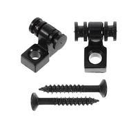 Hoement 2 Sets Locking Nut for Electric Guitar with Black Alloy Guitar Special Parts Including Roller String Trees and Mounting Screws Designed to Performance and Prolong Rope Service Life