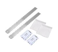 Hoement 2 Sets Notched Straight Edge Guitar Luthier Tool with Stainless Steel Fret Rocker String Height Gauge and Cleaning Cloth for Precise Neck and Fretboard Measurement
