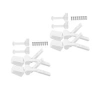 Hoement 2 Sets Plastic Toilet Hinges Screws for Toilet Seat Hinge Repair Hardware Seat Mounting Bolts Replacement Bolts Plastic White Abs