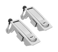 Hoement 2 Sets Push Button Cabinet Lock Zinc Alloy Flush Mount Industrial Cabinet Latch for Control Panel Suitable for Residential and Commercial Spaces Silver