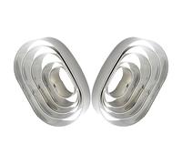 Hoement 2 Sets Stainless Steel Oval Biscuit Cutter Set with Geometric Shapes for Professional Baking Tools DIY Cookie Molds Pastry Chef Use Multipurpose Kitchen Food Molds for Cookies