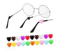 Hoement 20 Pcs Silicone Glasses Ear Hooks Heart-shaped Non-slip Grips for Comfortable Secure Fit Multi-color Eyewear Holders Prevent Glasses From Sliding Easy to Attach for Adults