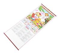 Hoement 2026 Chinese Year Calendar Wall Hanging Imitation Rattan Scroll Monthly Planner Elegant Paper Material for Home Decor and Office Use Celebrating The Year of The Horse