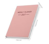 Hoement 2027 Portable Monthly Planner in Pink, A7 Small Calendar Planner with Organization and Monthly Planning Features, Elegant Paper and Pu Material for Personal Events and College Use