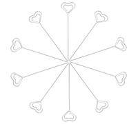 Hoement 20pcs Heart Shaped Metal Wire Memo Holders Silver Iron Photo Clips Table Card Stands for Office and Meeting Display, Simple and Elegant Design that Won't Scratch Hands