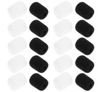 Hoement 20pcs Microphone Windshield Cover for Headset Lavalier Mic, Noise Reducing Small Foam Wind Muff, Professional Protective Sleeve for Conference and Recording