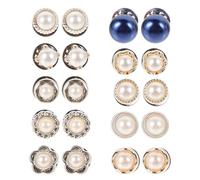 Hoement 20pcs No Sewing Buttons Clothes Safety Buckles Plastic Stainless Steel Assorted Color All-Match Decorative Clothes Buttons for Bags Scarves Crocheting Clothing Decor