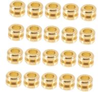 Hoement 20pcs Sturdy Golden Metal Folk Guitar String Beads Replacement Parts with User-friendly Design and Portable Size for Acoustic and Classical Guitar Accessories