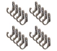 Hoement 20pcs Vintage Bronze Small Single Coat Hooks Wall Mounted Mini Metal Hooks for Hanging Towels, Hats, Scarves in Bathroom and Kitchen