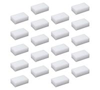 Hoement 20pcs White Cleaning Sponge Scrubbers for Dish Washing and Coffee Maker Cleaning High-Grade Sponge Material with Efficient Grease Removal for Grime on Glass Surfaces