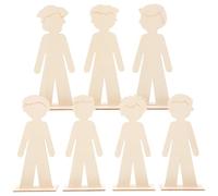 Hoement 20Pcs Wooden People Tags Natural Wood Craft DIY Cutouts for Painting and Decorating Safe Basswood Blocks for Creative Handcrafts Family-Friendly Wooden Slices for Model Making and