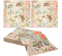 Hoement 20sheets Patterned Paper Napkins Decorative Butterfly Mothers Day Party Supply Novelty Themed Tea Party Table Decorations