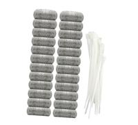 Hoement 24pcs 304 Stainless Steel Mesh with 24 Cable Ties for Washing Machine Drain Metal Strainer Replacement Suitable for Laundry Appliance Maintenance