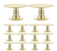 Hoement 24pcs Golden Cupcake Serving Plates with Sturdy Pp Construction and Spacesaving Design, Mini Cupcake Display Stand for Party and Celebration Table, Elegant and Attractive Dessert