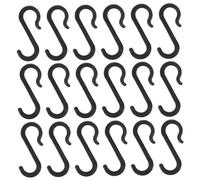 Hoement 24pcs Heavy Duty Plastic S-Hook for Kitchen and Bathroom Reusable Hanging Hooks for Towels Clothes Bags Jewelry Black Large S-Shaped Hangers for Cupboard and Supports Up to Tubes