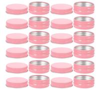 Hoement 24pcs round Aluminum Storage Jars with Screw Lid, 15ml Small Refillable Metal Containers for Desktop Storage Decoration, Environmentally Friendly, for Cosmetics, Spices and Gifts
