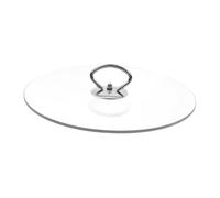 Hoement 27cm round Tempered Glass Skillet Replacement Lid with Stainless Steel Rim and Handle, Flat Pan Lid for Kitchen Use, for Preservation and Monitoring the Cooking Process