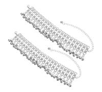 Hoement 2pcs Adjustable Boho Beaded Tassel Anklet with Jingling Bells for Women Summer Barefoot Foot Chain Jewelry Bell Foot Bracelet for Dancing Beach Festival and Belly Dance