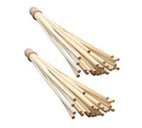 Hoement 2PCS Bamboo Wood Massage Roller Sticks Handheld Manual Back Neck Shoulder Massager for Muscle Tension Relief Portable Relaxation Tool for Home Office Travel